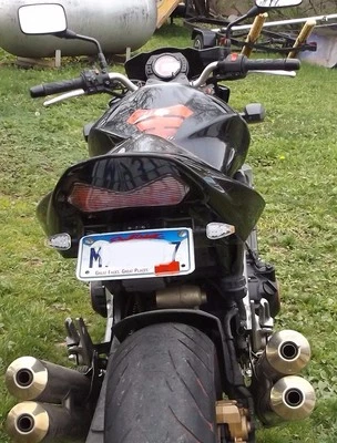 Kawasaki and Ninja Fender eliminator tail tidy kit UNIV black 2T/S  - Image 1 of 2