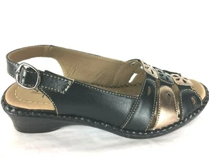 Soflex Italien bequeme Ortho-Sandalen mit Keilabsatz superleicht gepolstert Größe 6 - Bild 1 von 12