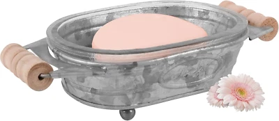 Autumn Alley Galvanized Farmhouse Soap Dish for Bathroom – Fun Kitchen Soap Tray - Image 1 of 4