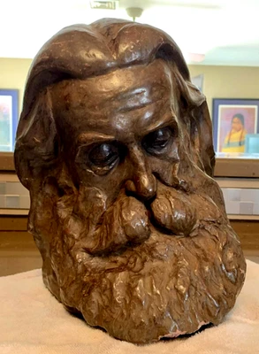 VTG 1960's Preston Lorraine Prescott Karl Marx Sculpture Heavy (40 lb) Signed - Image 1 of 4