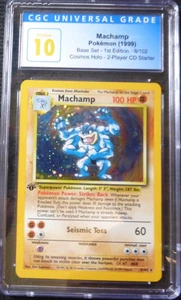 1999 POKEMON MACHAMP 1ST EDITION 8/102 COSMOS HOLO CGC 10 PRISTINE (PSA OR BGS) - Picture 1 of 2