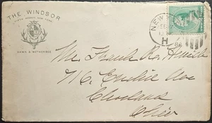 Billete de 2c Windsor Hotel Elk Publicidad NY Dúplex 1889 - Imagen 1 de 2