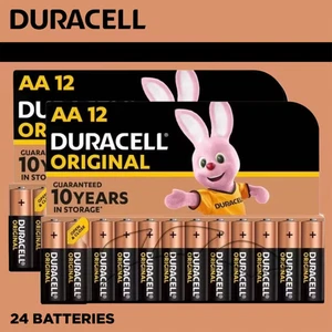 Duracell AA Original Alkaline Batteries 24 Pack | 10 Year Storage Life - Picture 1 of 6
