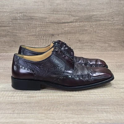 Magnanni Men's Size EU 41 US 8 Burgundy Leather Wingtip Oxfords Dress Shoes - Image 1 of 4