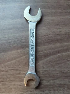 Vintage 1945-48 PLOMB 3031 MFD USA 5/8x3/4 pebble finish double open end wrench - Picture 1 of 13