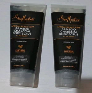 2 - Shea Moisture African Black Soap Bamboo Charcoal Body Scrub FULL SIZE 6 oz. - Picture 1 of 2