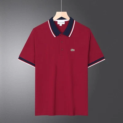 LACOSTE MEN'S POLO SHIRT REGULAR FIT COTTON MESH SHORT SLEEVE - Image 1 of 4
