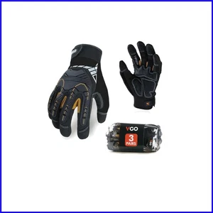 Impact Protection Black Work Gloves - Touchscreen & Vibration Reduction - Size S - Picture 1 of 8