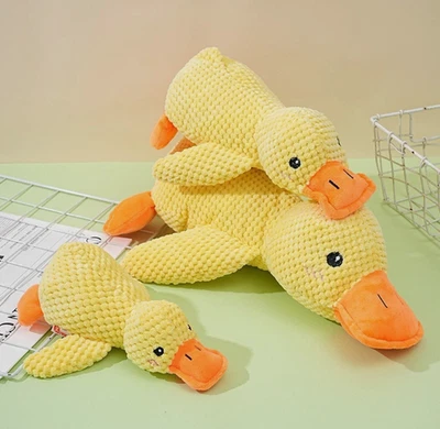 Quack-Quack-Ente Hundespielzeug Beruhigendes Hunde-Plüschspielzeug Gelbe Ent - Bild 1 von 4