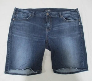 B2 Silver Jeans PLUS 22 22W Elyse stretch denim Bermuda long walking shorts - Picture 1 of 5