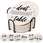 Funny Round Absorbent Cup Coasters for Drinks with Holder Gift Set, 6 Pack