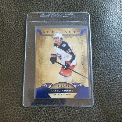 2020-21 Artifacts Blue Sapphire Gustav Nyquist #52 SN:013/499 Blue Jackets - Image 1 of 2