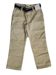 Gymboree Classic Fit Khaki Pants Size 5 Belted Play Proof Uniform Adj. Waist - Picture 1 of 7