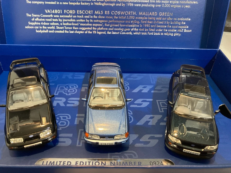 Collezione Di 3 Auto Corgi Vanguard CW00001 Ford RS Cosworth 1:43 - Immagine 1 di 4