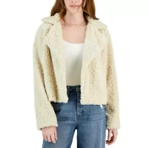 Self Esteem Juniors Fleece Open Front Jacket in Ivory, Size XS - Picture 1 of 1