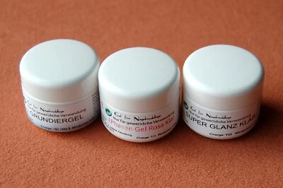 3 x 5 ml UV Gele Grundier  Aufbaugel Rosa Klar  Glanzgel Finish - Bild 1 von 4