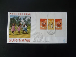FDC Suriname 1966 for the child semi-postal stamps (sheetlet) - Picture 1 of 1