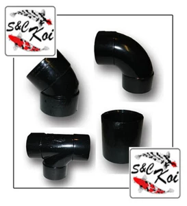 Black Solvent Weld Fittings 90 Bend, Straight Connector, 45 bend, Tee all Sizes - Picture 1 of 1