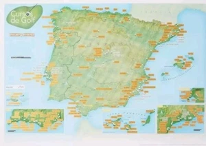 SCRATCH OFF GOLFER KARTE VON SPANIEN UND PORTAGUL 42 X 30 CM - Bild 1 von 1