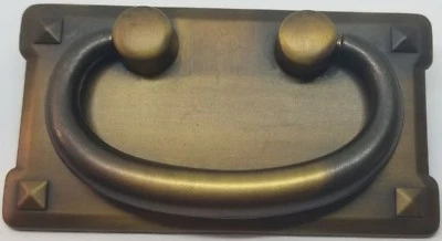 FURNITURE KNOWLEDGE Antique Brass DOUBLE Horizontal Mission Style Drawer Pull zinc alloy cast patina