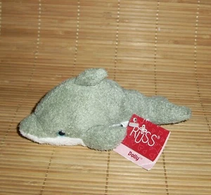 7" Russ Luv Pets Dolly Dolphin Gray Plush Chamois Bean Bag Beanie 23192 Stuffed - Picture 1 of 1