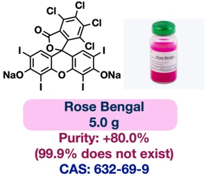 Rose Bengal || CAS: 632-69-9 || 5,0 g || Farbstoffgehalt: +80% - Bild 1 von 3