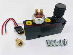 Válvula dosificadora ajustable con accesorios de bloque de distribución Hot Rod aluminio negro - Imagen 1 de 2