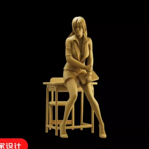 1/35 Resin Teacher w/desk chair Unpainted - Picture 1 of 1