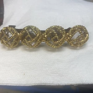 Gold plated vintage crystal barrette large - Picture 1 of 2