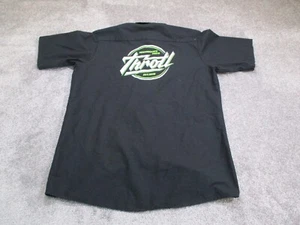 Throtl Shirt Mens Black Cars Motors Button Up Short Sleeve Pockets - Picture 1 of 9