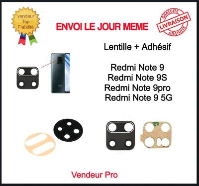 Lentille Xiaomi Redmi Note 9 S pro 5G Vitre Arrière Caméra Verre Appareil Photo