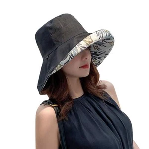 Women's Print Floral Reversible Bucket Hat UV Sun Protection Wide Brim Summer... - Picture 1 of 7