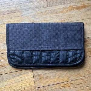 Vintage Counted Cross Stitch Pouch Case Cosmetic Black NEW - Picture 1 of 3