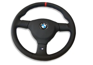 LENKRAD BMW E34 M-Tech 2, NAPPA/PERFORIERT, 12UHR ROT NEU BEZIEHEN LEDERLENKRAD - Bild 1 von 10