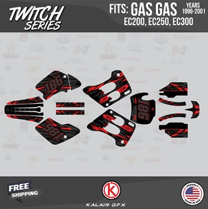 Graphics Kit for GasGas  EC200 EC250 EC300 (1996-2001) Twitch Series - Red - Picture 1 of 6