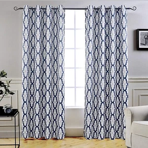 DriftAway Mason Thermal Blackout Grommet Window Curtains Geometric Trellis Pa... - Picture 1 of 9