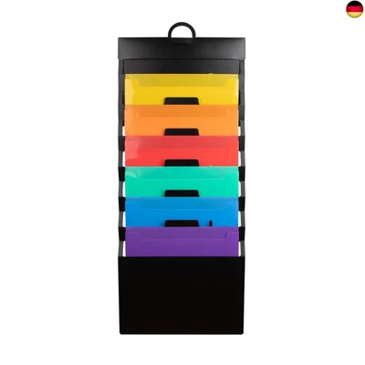 MOONSING Hängeorganizer Ordner, Zeitschriften Wandhalter mit 6 Taschen, Chart