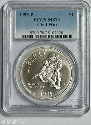 1995-P $1 Civil War Battlefield Preservation Silver Dollar (PCGS MS70) CF6895JT - Image 1 of 4