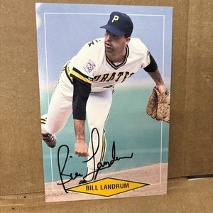 Tarjeta firmada autografiada por Bill Landrum 1990 Homer Cookies Piratas # 43 - Imagen 1 de 3