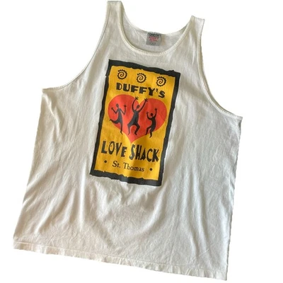 Vintage Duffys Love Shack Tank St. Thomas USA XL Tank Top VTG - Image 1 of 4