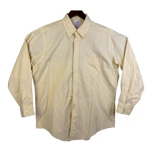 VTG Brooks Brothers Makers LS  Shirt 16.5 33 Made in USA  Supima Cotton YELLOW - Picture 1 of 15