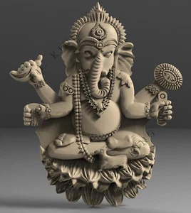 Modelo 3D STL DIOS GANESHA 1 para enrutador CNC impresora 3D talla aspire cámara artística - Imagen 1 de 1