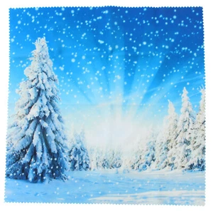 Winterliches Microfasertuch Motiv "Schneelandschaft" zur Brillenreinigung - Bild 1 von 1