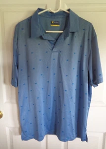 Men's - Jack Nicklaus - Blue - Golden Bear Print - Polo Golf Shirt - Size XL - Picture 1 of 2