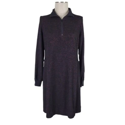 CAbi Cuddle Sweater Dress Size S Turtleneck 1/4 Zip Snap Pockets Ribbed Neck - Image 1 of 4