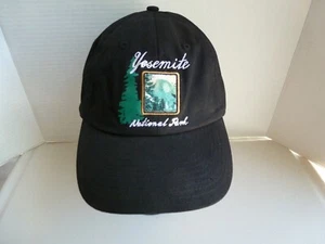 Sombrero del Parque Nacional de Yosemite parche negro bordado con tirantes El Capitán usado en excelente estado - Imagen 1 de 8