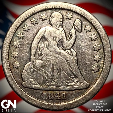 1841 Seated Liberty Dime Q8144 Cover
