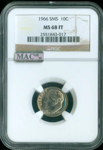 1966 ROOSEVELT DIME NGC MS68 FT SMS QUALITY✔️ - Picture 1 of 2