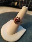 Vintage 14k Yellow Gold Ruby & Diamonds Ring Size 7 Hgcgrk Signed 2.9 Grams