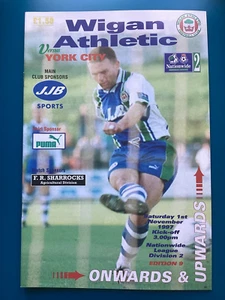 Wigan Athletic v York City 01/11/1997 League - original programme - Picture 1 of 2